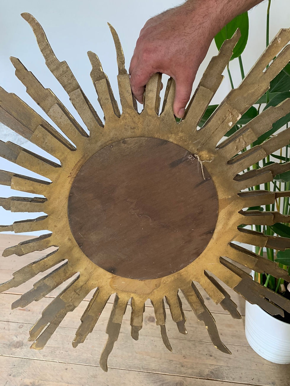 Miniature : Miroir soleil sorcière vintage doré 75 cm