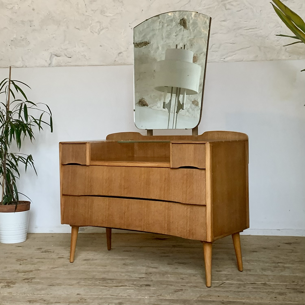 Commode coiffeuse vintage en chêne