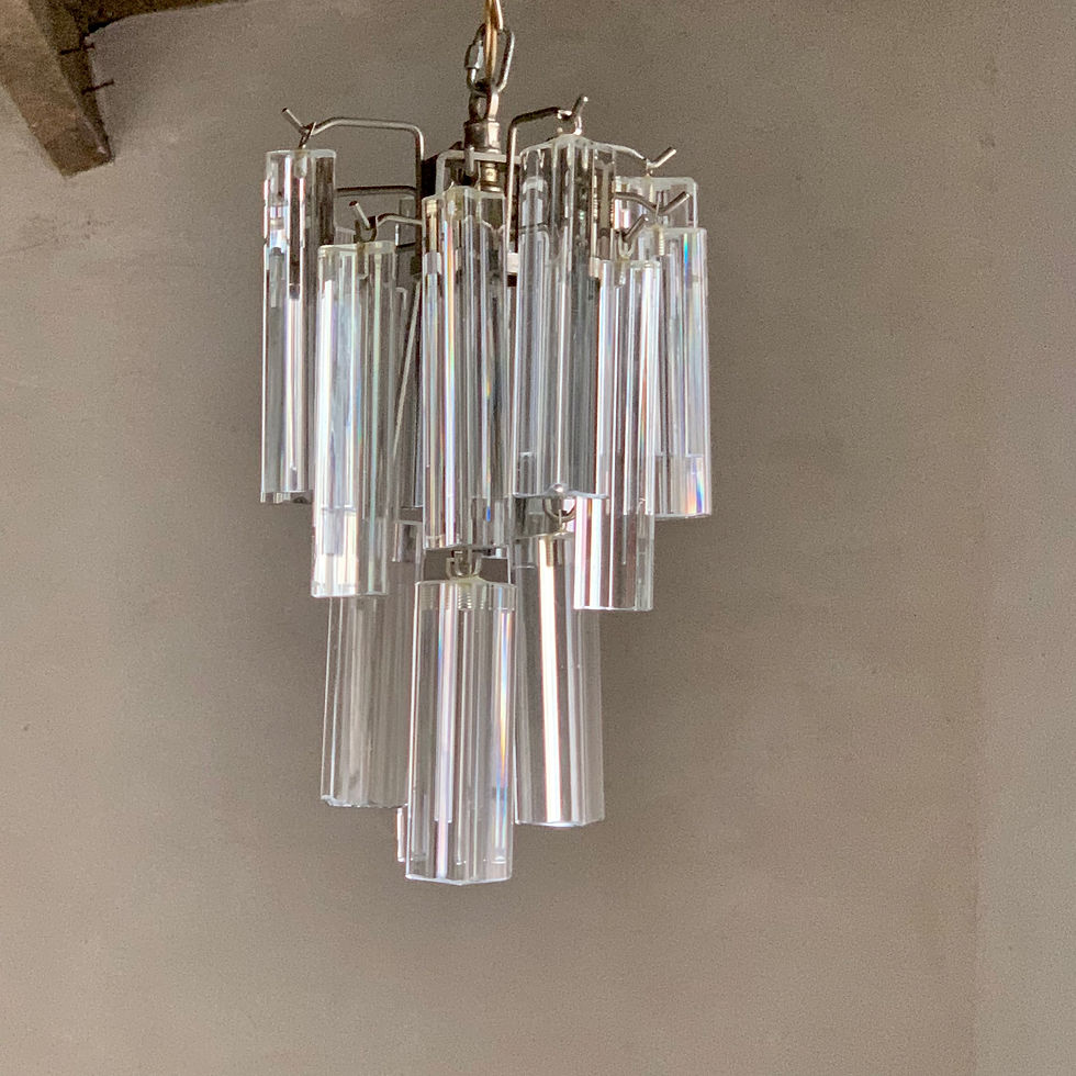 Miniature : Lustre cristal italien vintage Venini trilobo