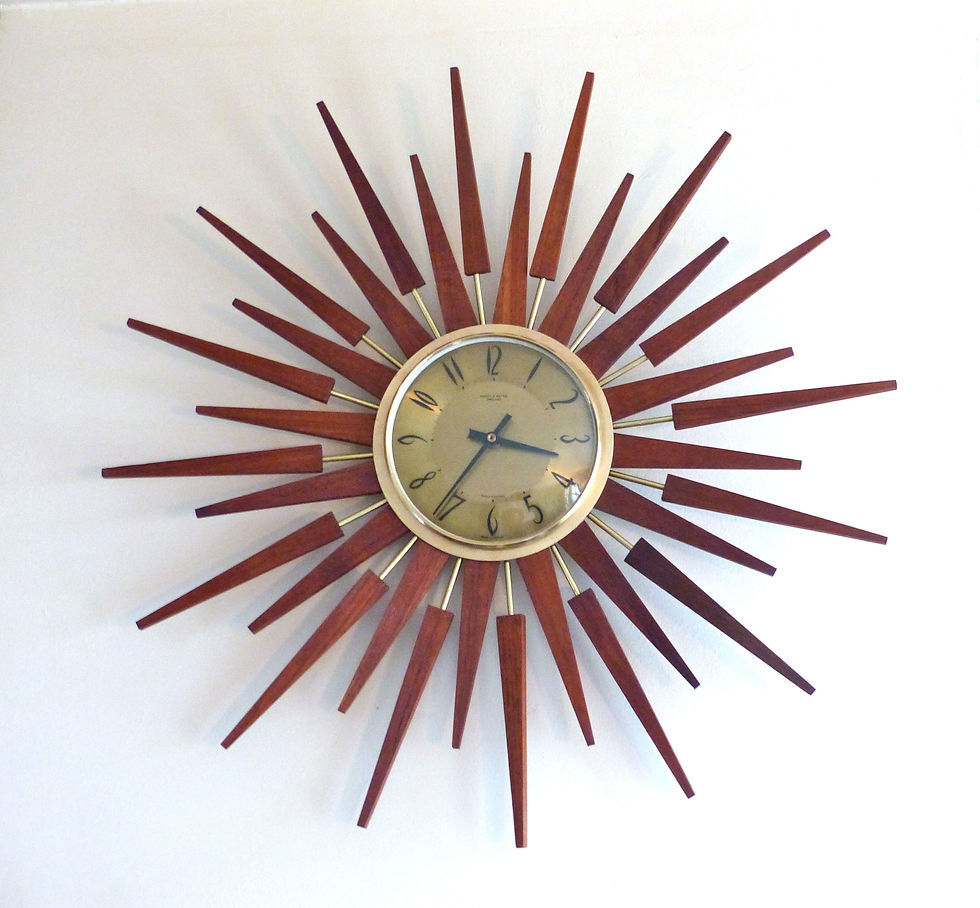 Horloge murale vintage soleil - mid century starburst clock