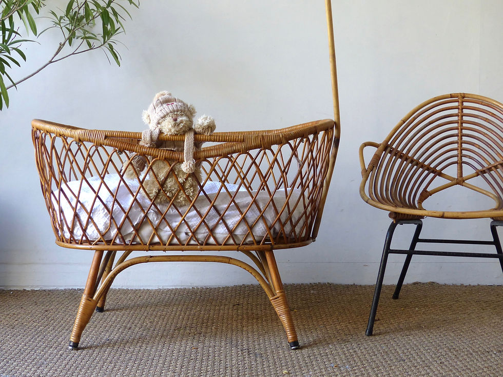 Miniature : Berceau rotin vintage