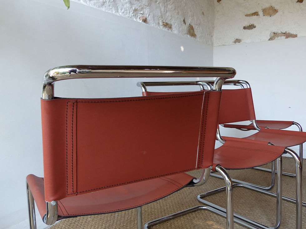 Miniature : Chaises vintage Marcel Breuer en cuir modèle B33