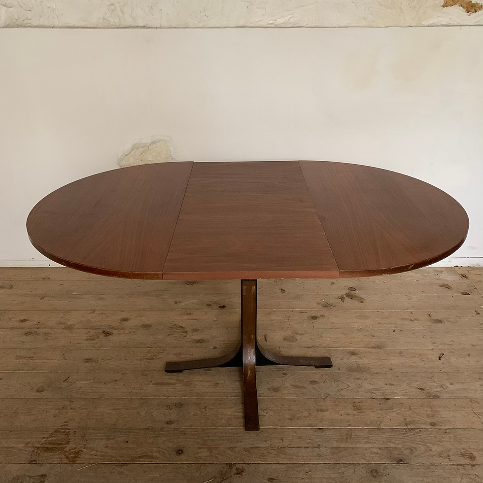 Miniature : Table modulable ronde vintage pied central étoile