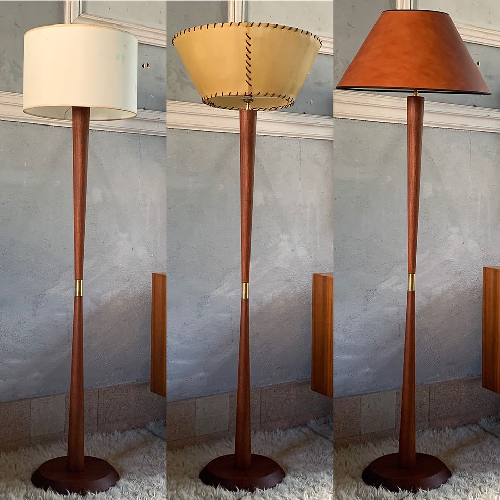 Miniature : Lampadaire en teck diabolo scandinave vintage