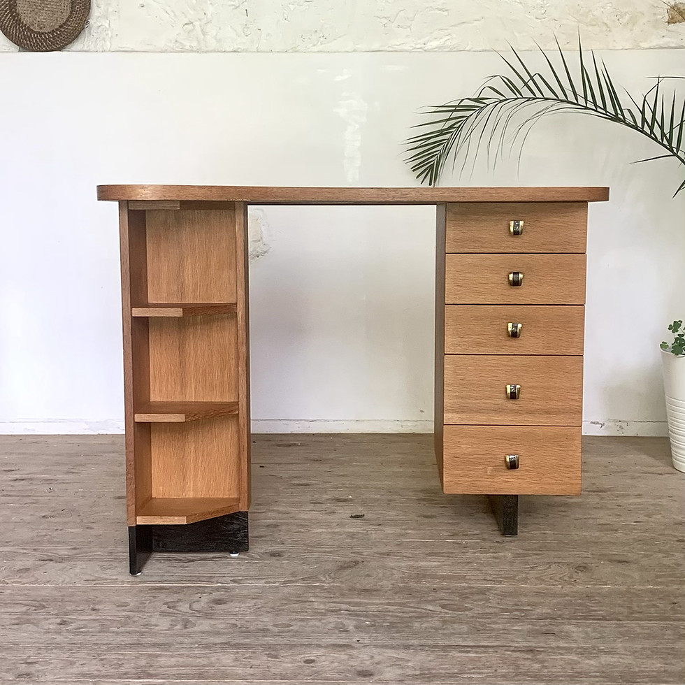 Miniature : Bureau boomerang en chêne vintage