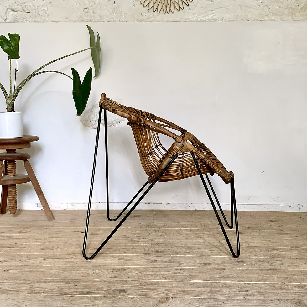 Fauteuil rotin vintage