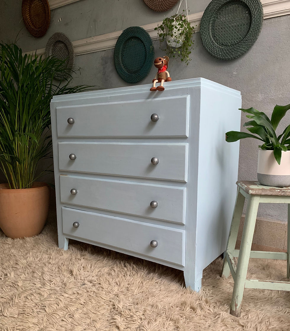 Miniature : Commode vintage bleue 