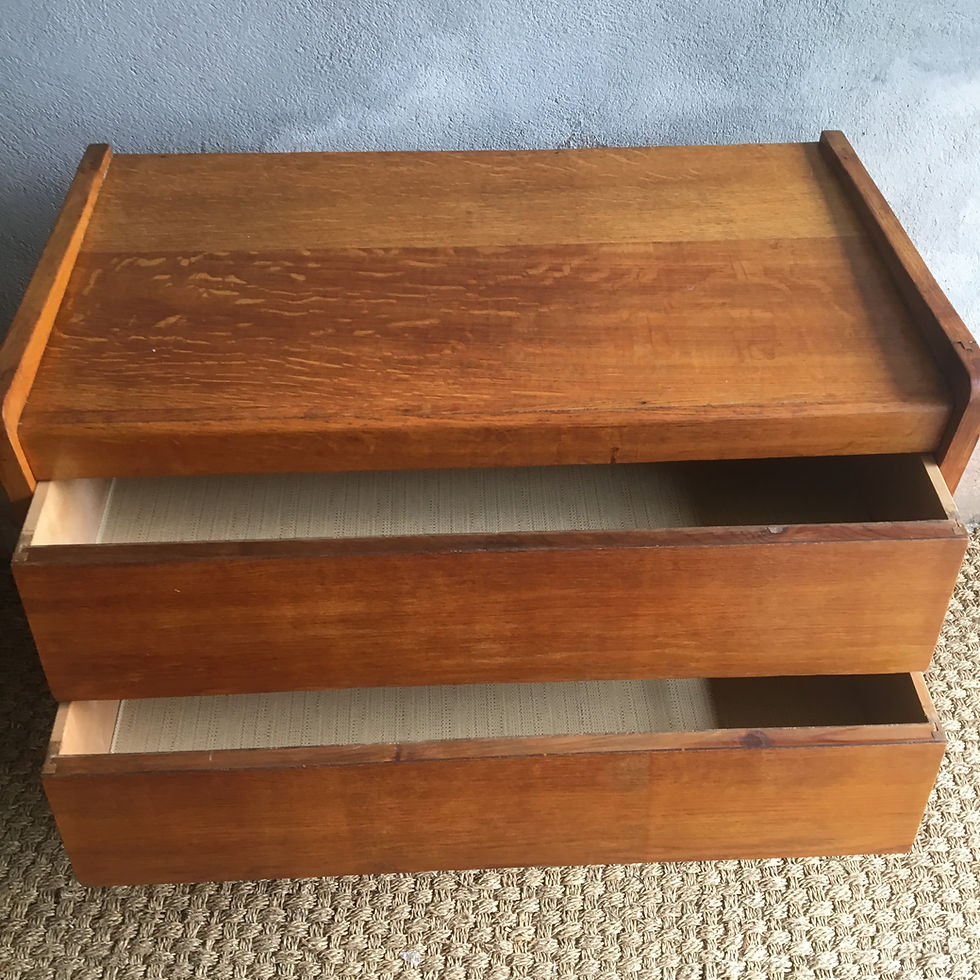 Miniature : Commode vintage moderniste en chêne 