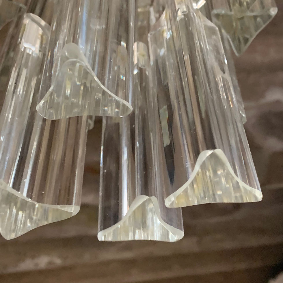 Miniature : Lustre cristal italien vintage Venini trilobo