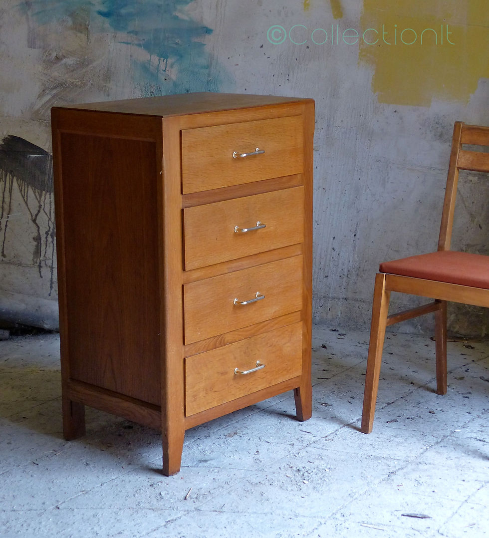 Miniature : Commode vintage en chêne - chiffonnier vintage