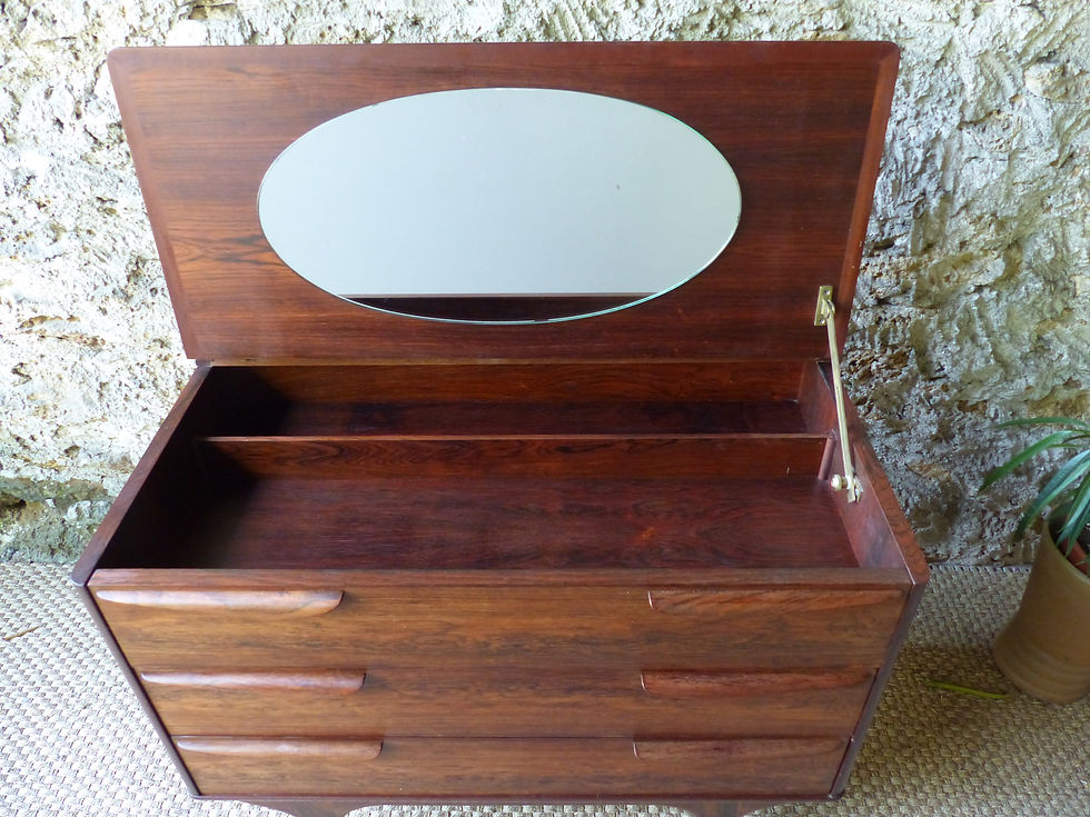 Miniature : Commode scandinave palissandre de Rio vintage - commode coiffeuse  scandinave