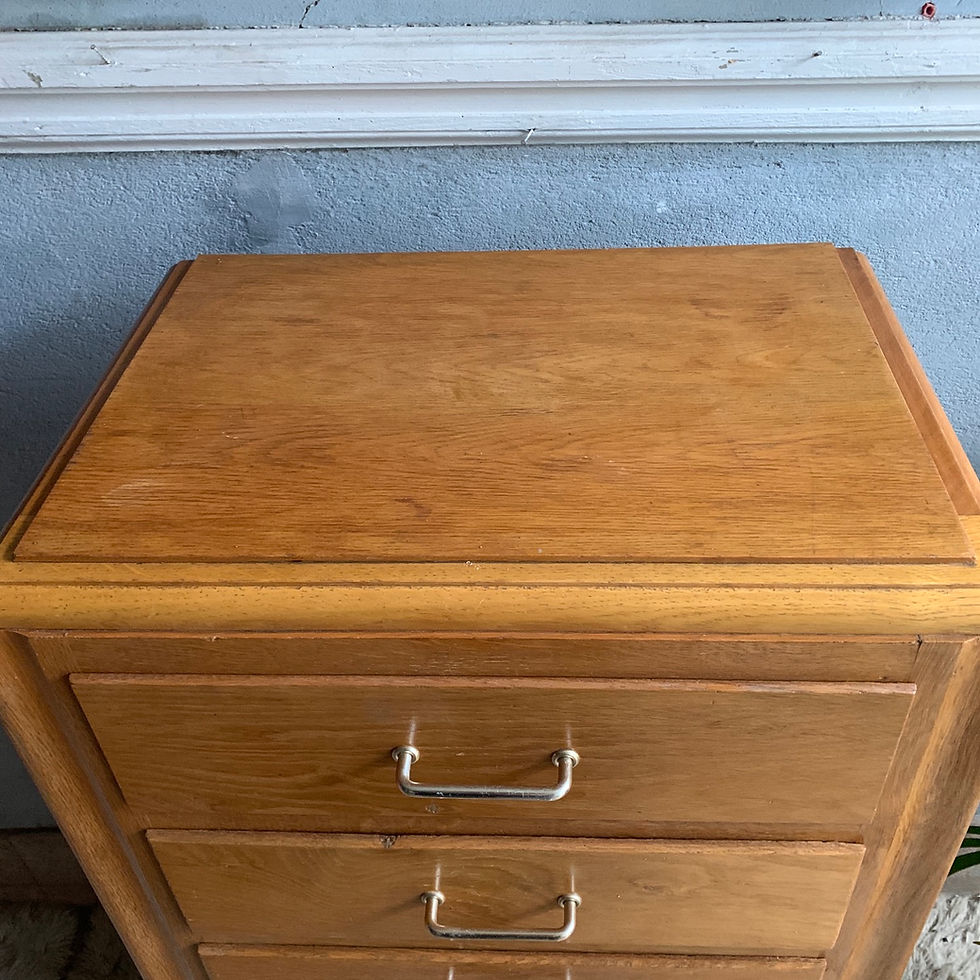 Miniature : Commode chiffonnier en chêne 6 tiroirs 
