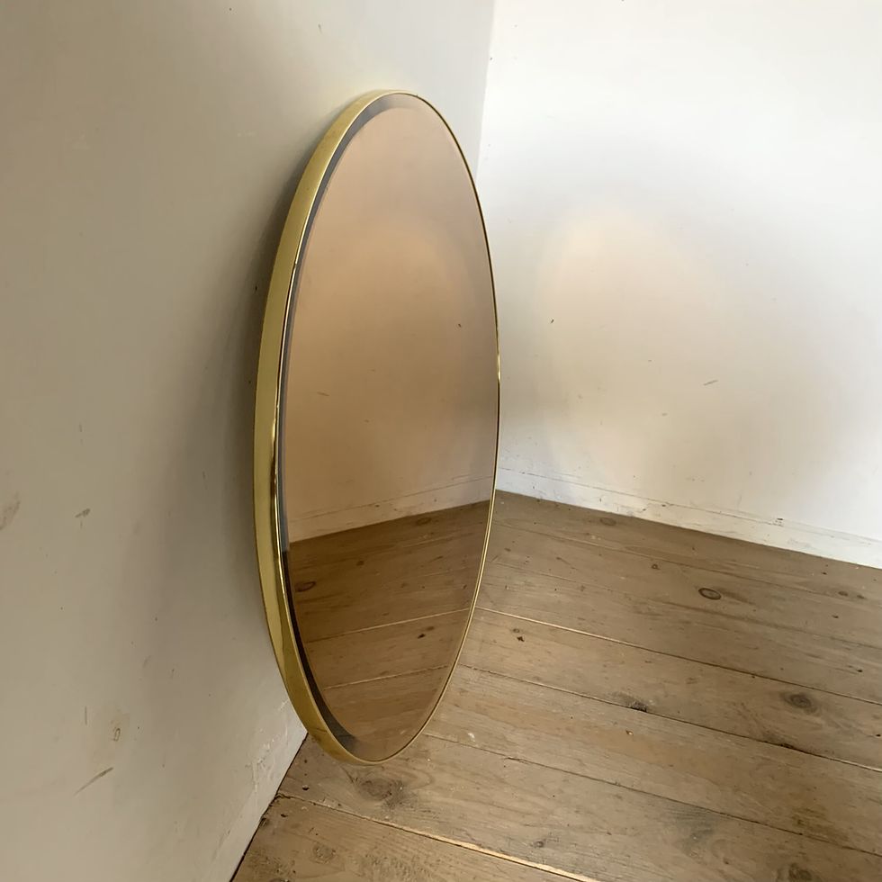 Miniature : Miroir mural ovale fumé vintage 