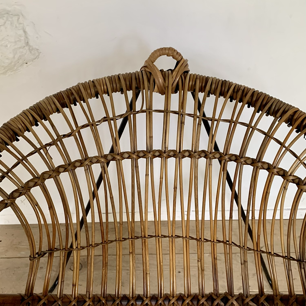 Miniature : Fauteuil rotin vintage  