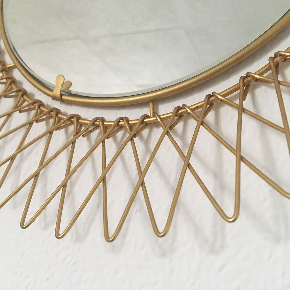 Miniature : Miroir soleil vintage doré