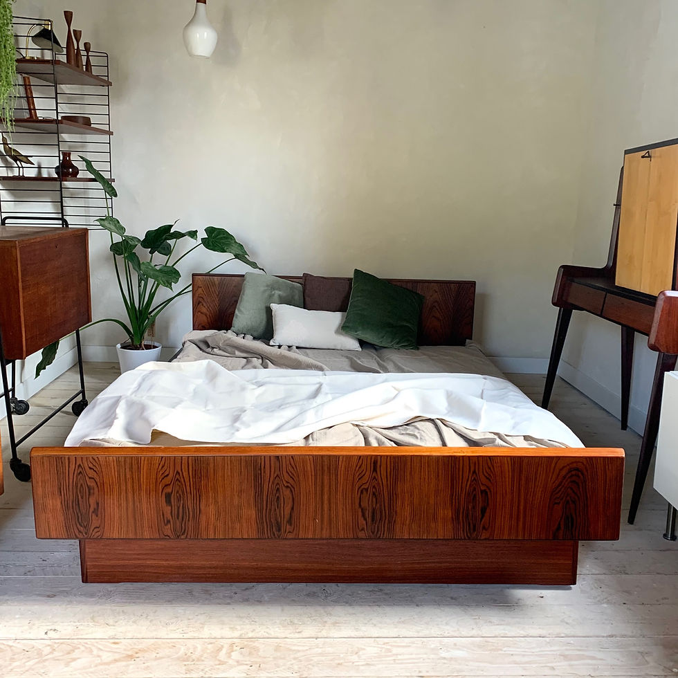 Lit scandinave en palissandre de Rio Sannemanns Mobelfabrik 140x200