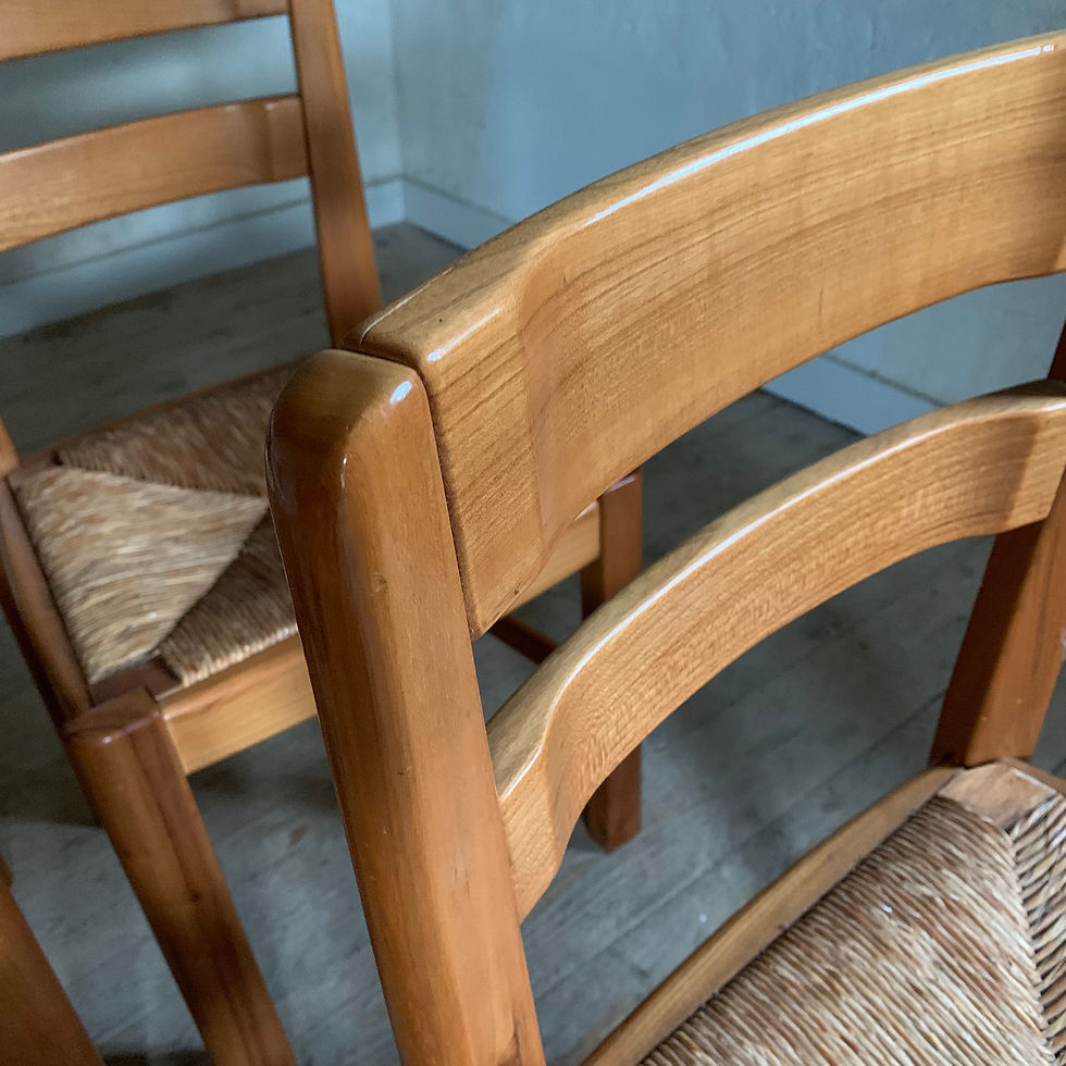 Miniature : Chaises vintage en orme et paille Maison Regain