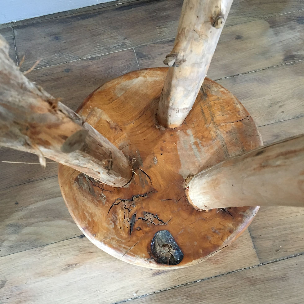 Miniature : Tabouret tripode vintage - tabourets rustique 