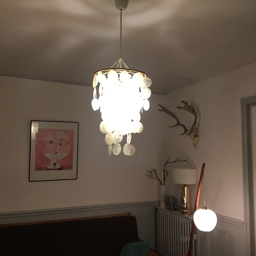Miniature : Suspension nacre cascade pampille vintage