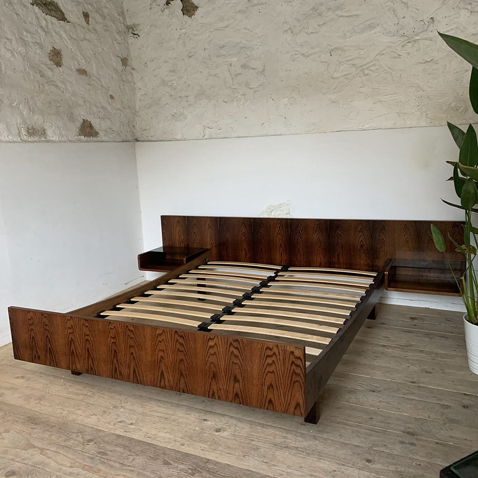 Miniature : Lit vintage en palissandre de Rio style scandinave 