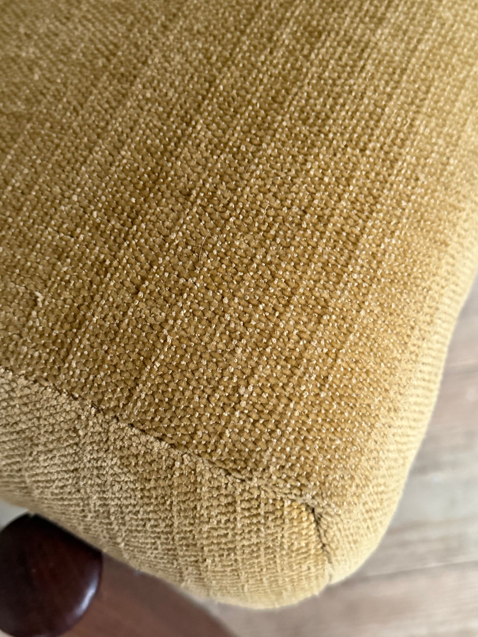 Miniature : Banquette scandinave vintage velours jaune