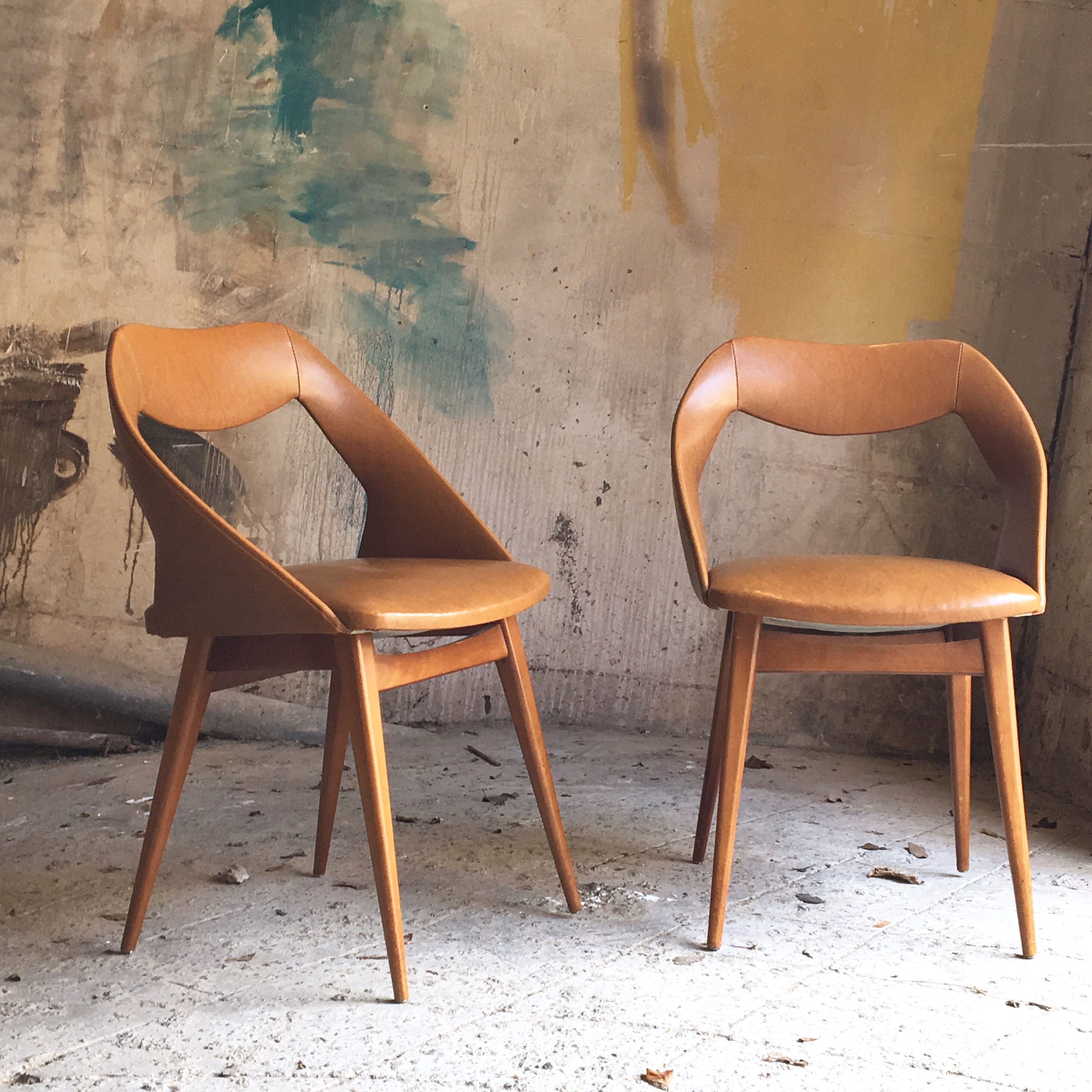 Chaises vintage Louis Paolozzi - la paire
