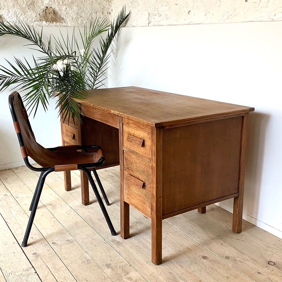 Miniature : Bureau vintage en chêne industriel 