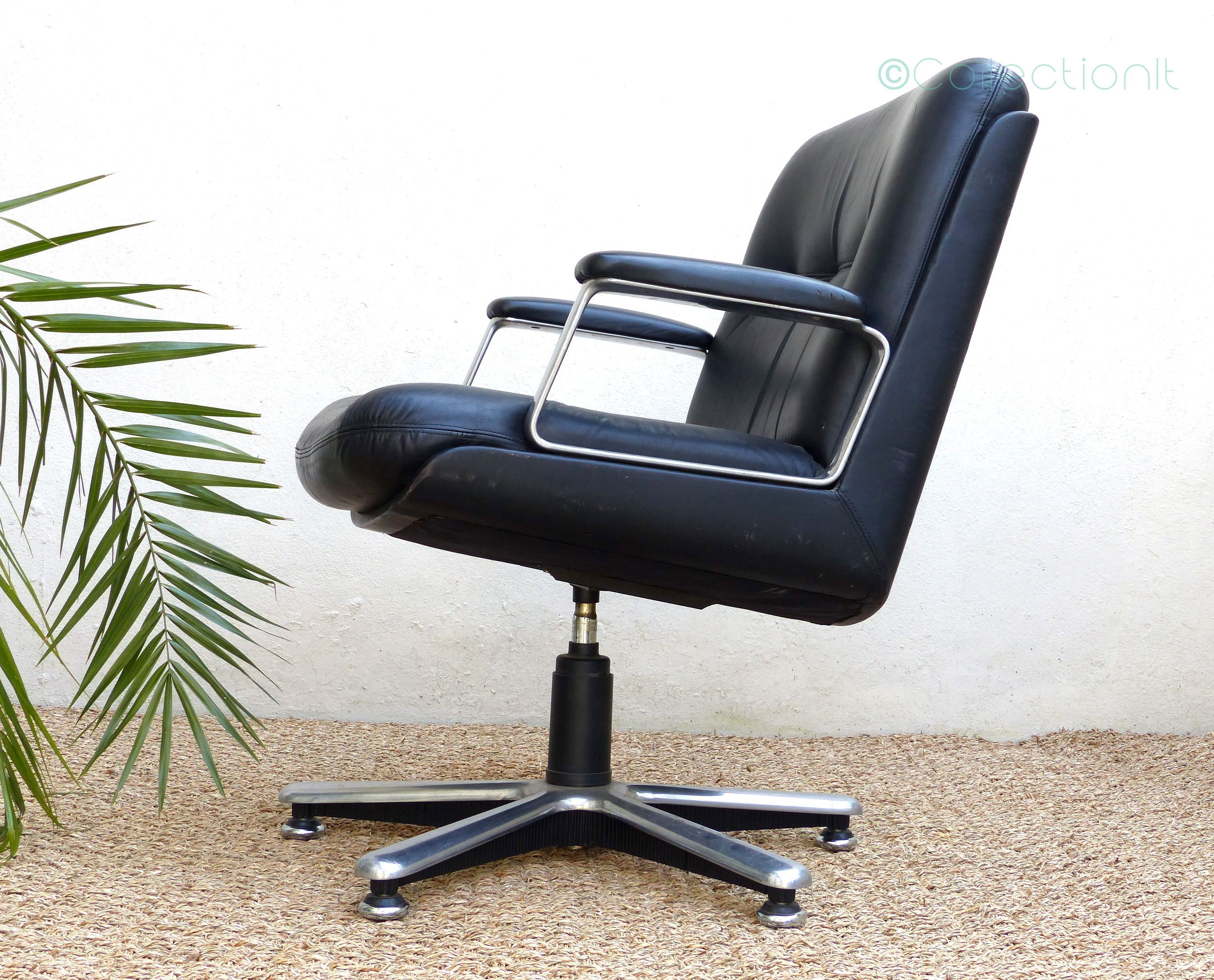 Fauteuil lounge cuir vintage