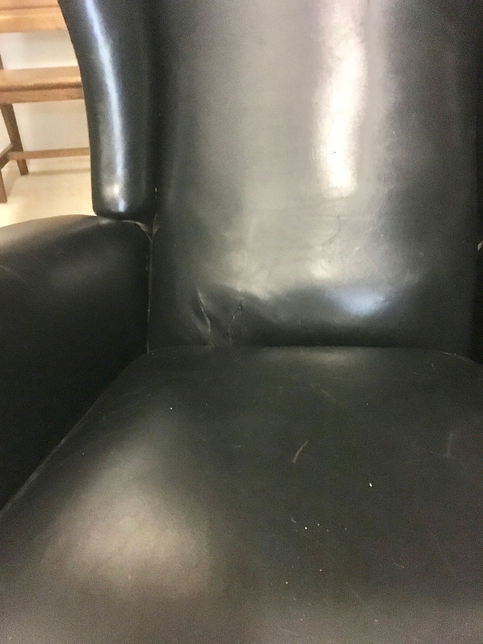 Miniature : Fauteuil cuir vintage - Fauteuil à oreille vintage