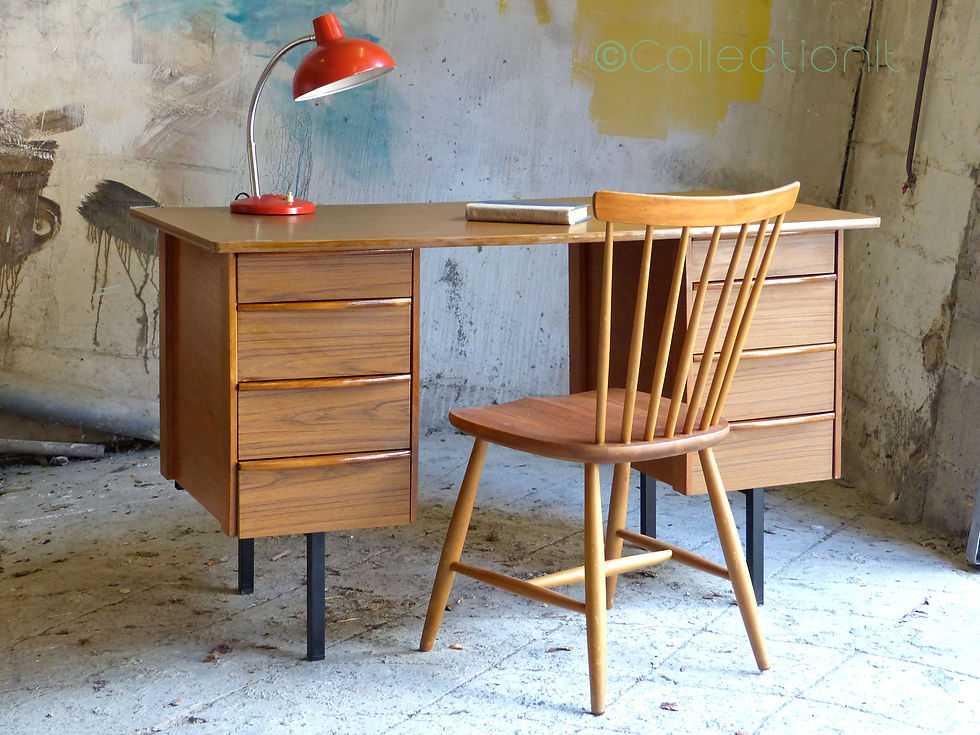 Miniature : Bureau vintage en frêne et formica