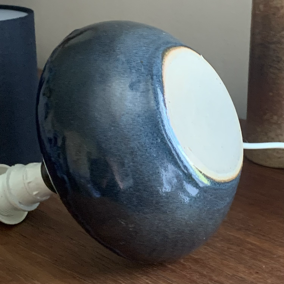Miniature : Lampe de table vintage en céramique bleue 