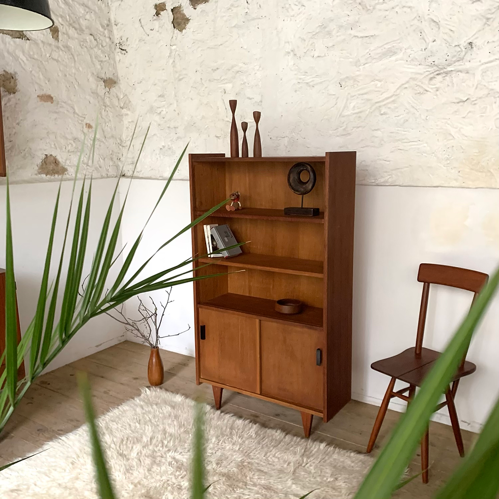 Miniature : Bibliothèque vitrine vintage en chêne