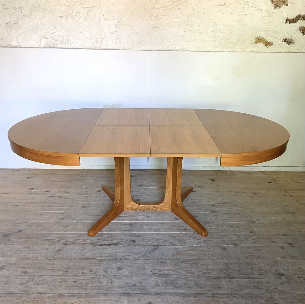 Miniature : Table scandinave ronde Baumann vintage pied central étoile