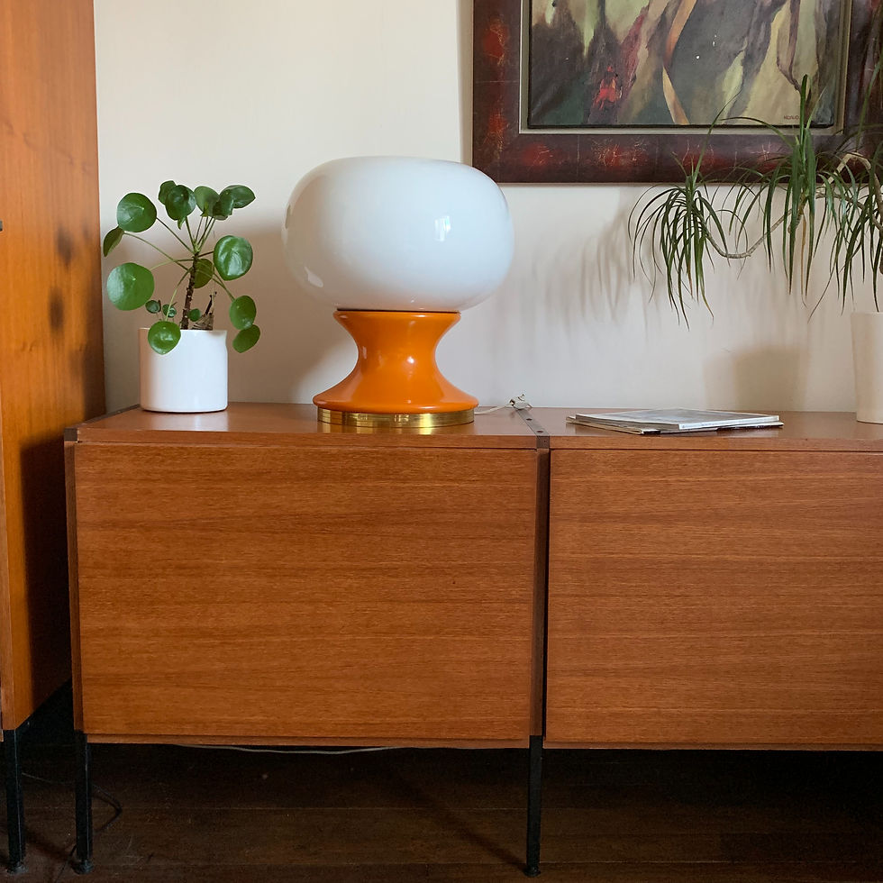 Lampe de table vintage champignon opaline