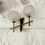 Miniature : Applique double murale vintage laiton et globe verre diamant 