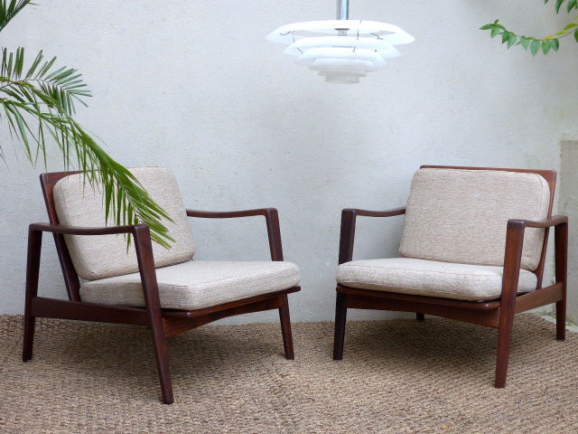 Miniature : Fauteuils scandinave en palissandre de Arne Wahl Iversen - lot de 2