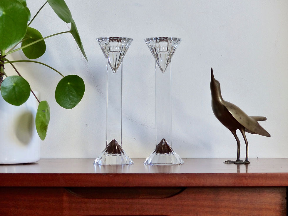 Miniature : Bougeoirs vintage en cristal