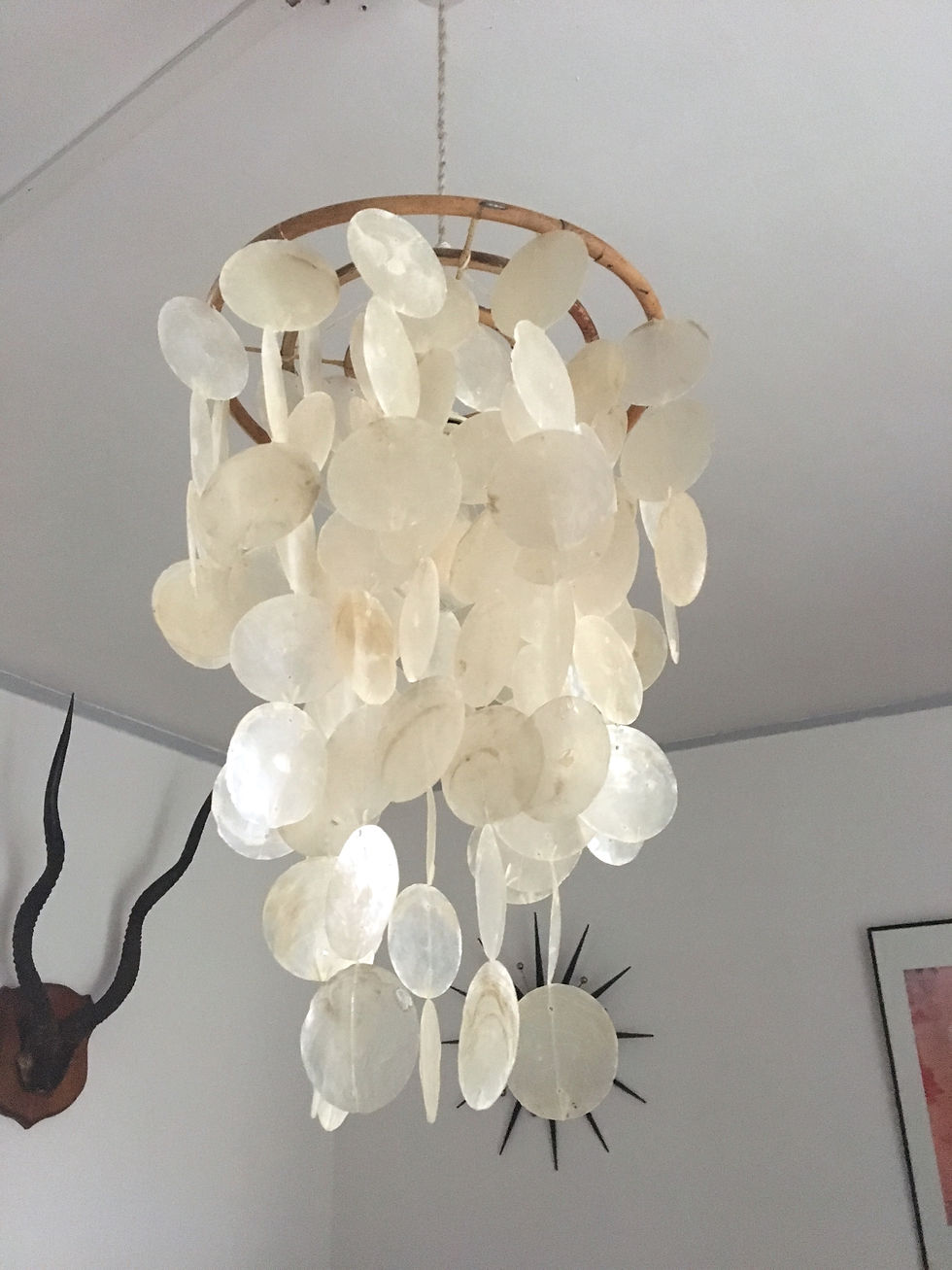 Miniature : Suspension nacre cascade pampille vintage