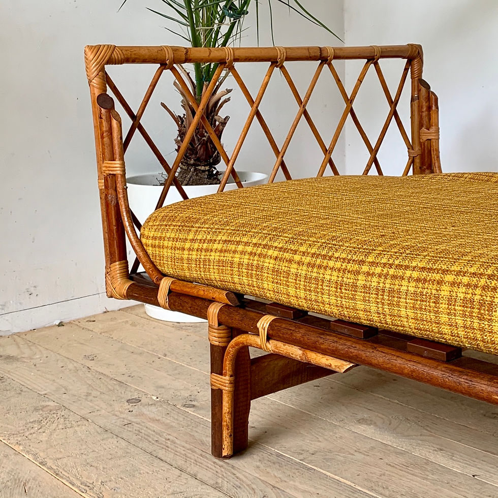 Miniature : Lit corbeille rotin daybed vintage