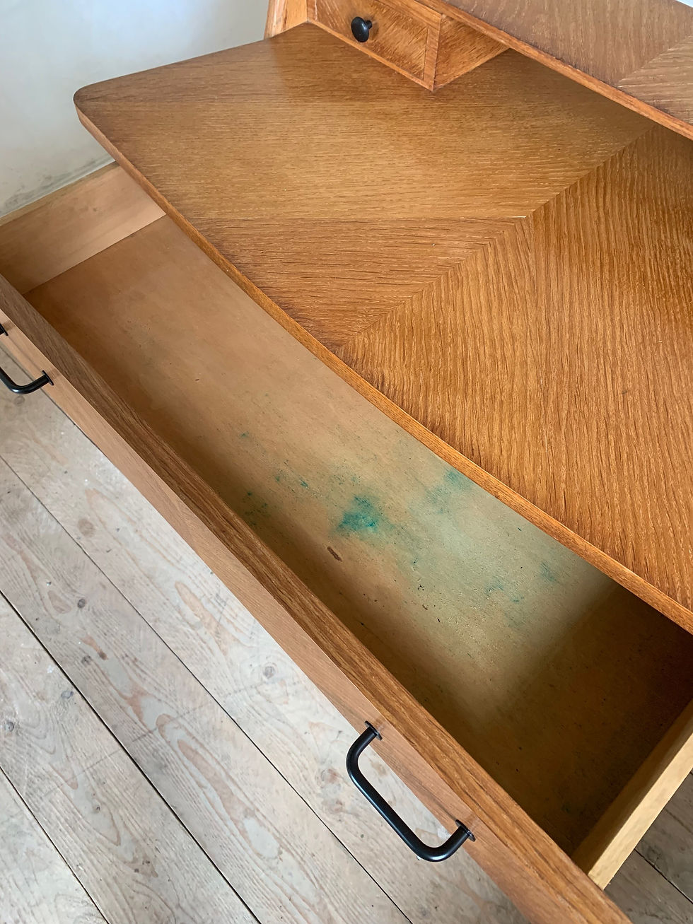 Miniature : Bureau écritoire vintage pied compas portique 