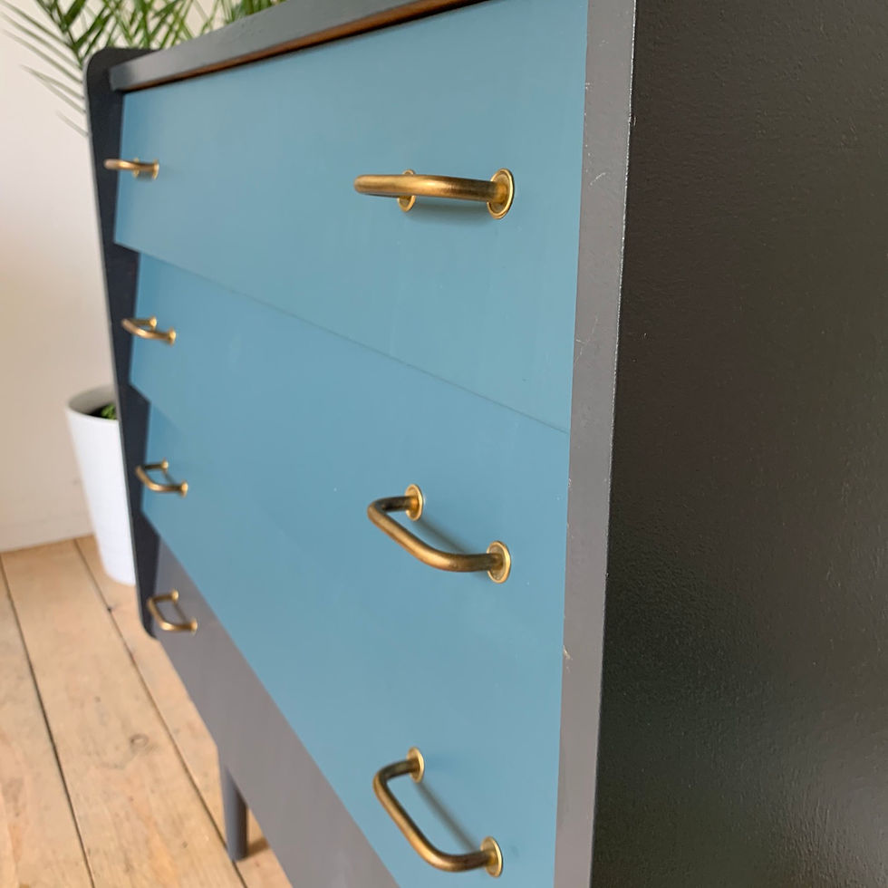Miniature : Commode vintage bleu