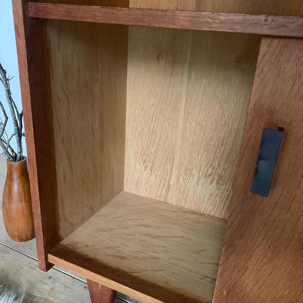 Miniature : Bibliothèque vitrine vintage en chêne