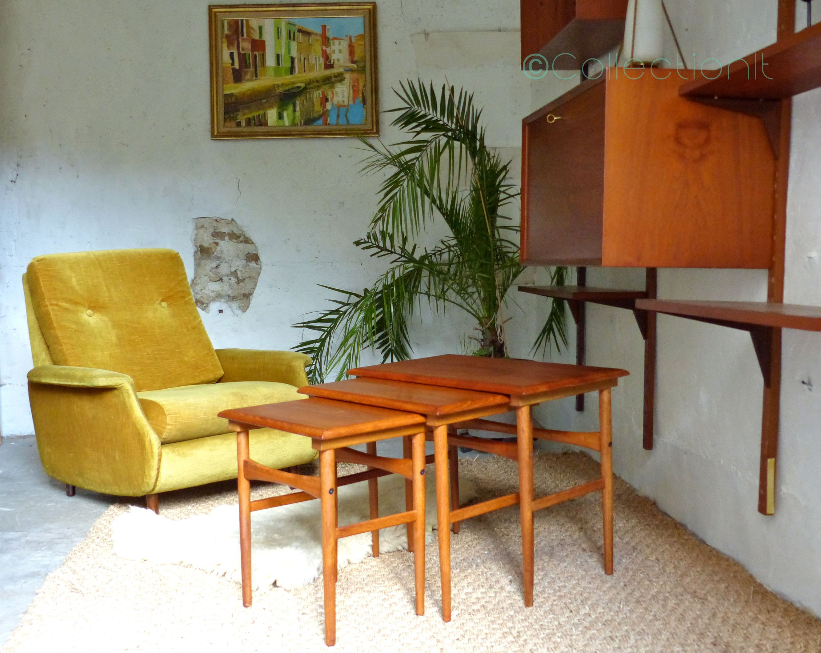 Tables gigognes teck scandinave