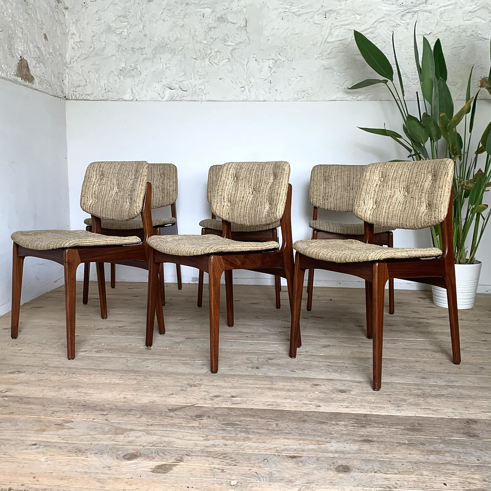 Miniature : Chaises vintage scandinave en teck - lot de 6