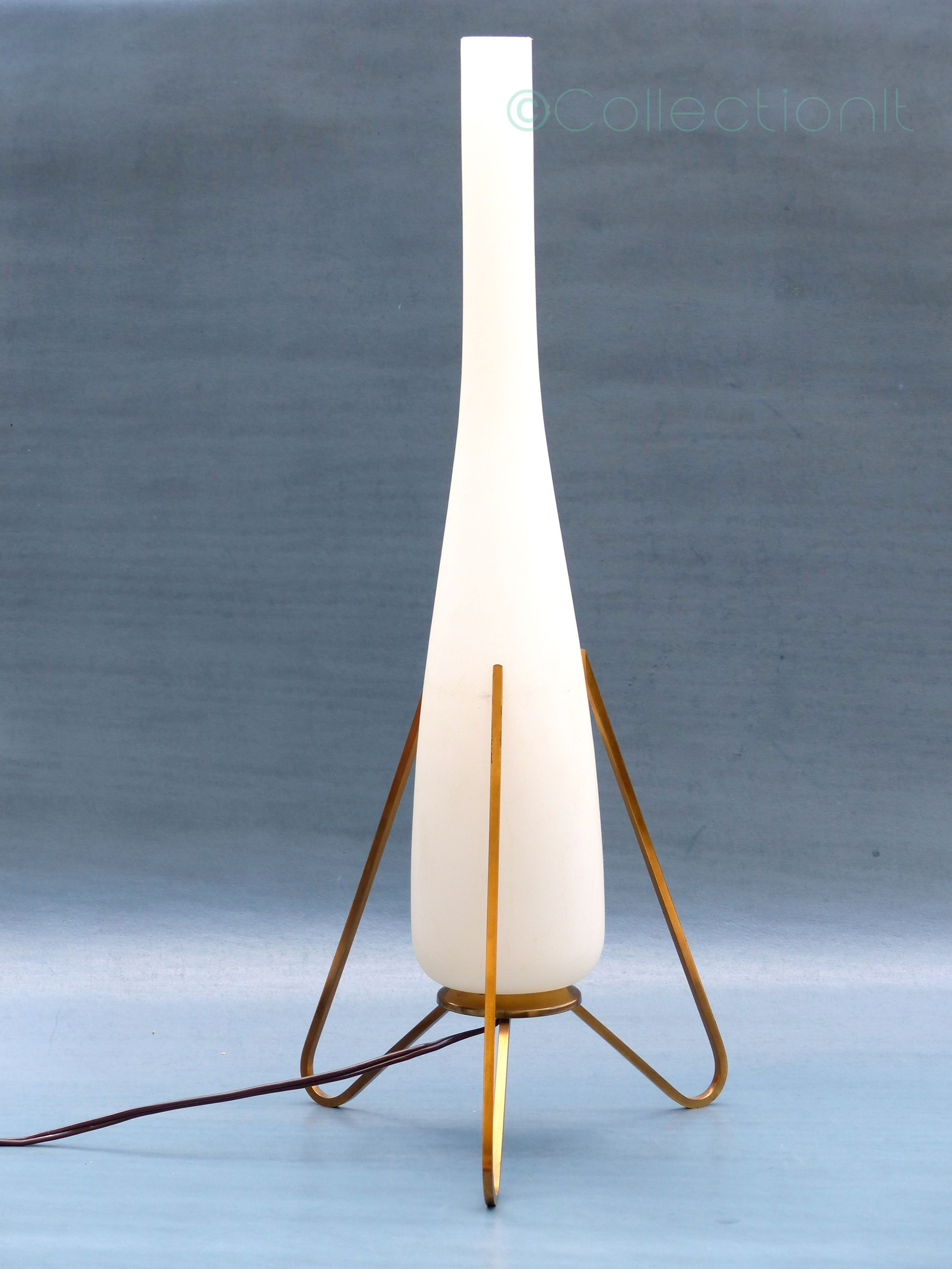Lampe de table vintage Space Age opaline
