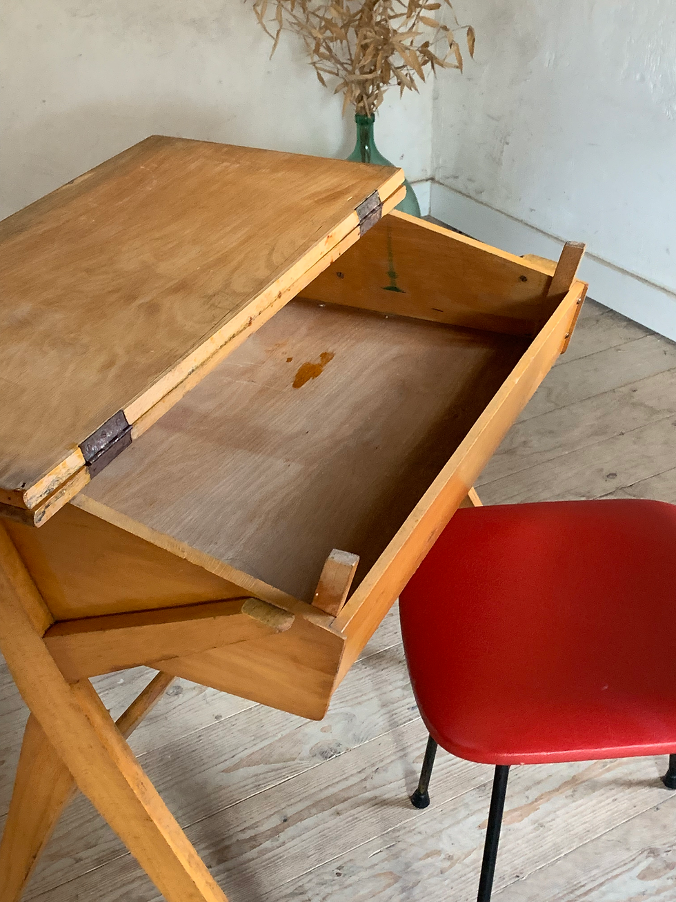 Miniature : Bureau pupitre vintage pied compas portique