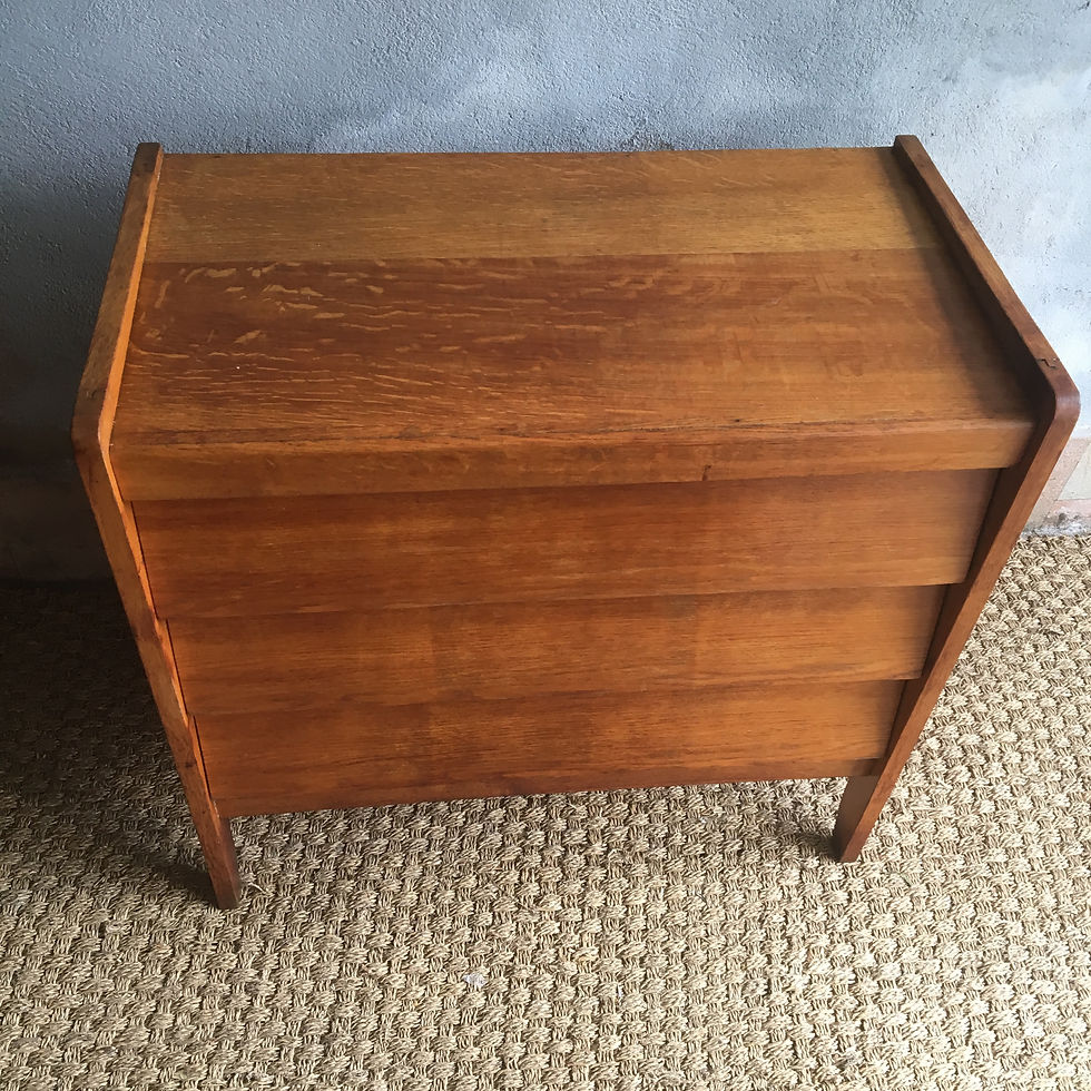 Miniature : Commode vintage moderniste en chêne 