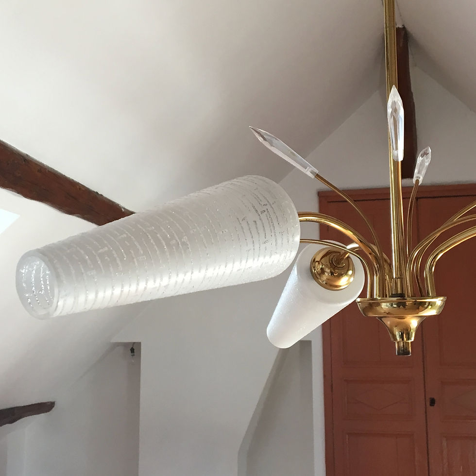 Miniature : Suspension opaline 3 branches vintage