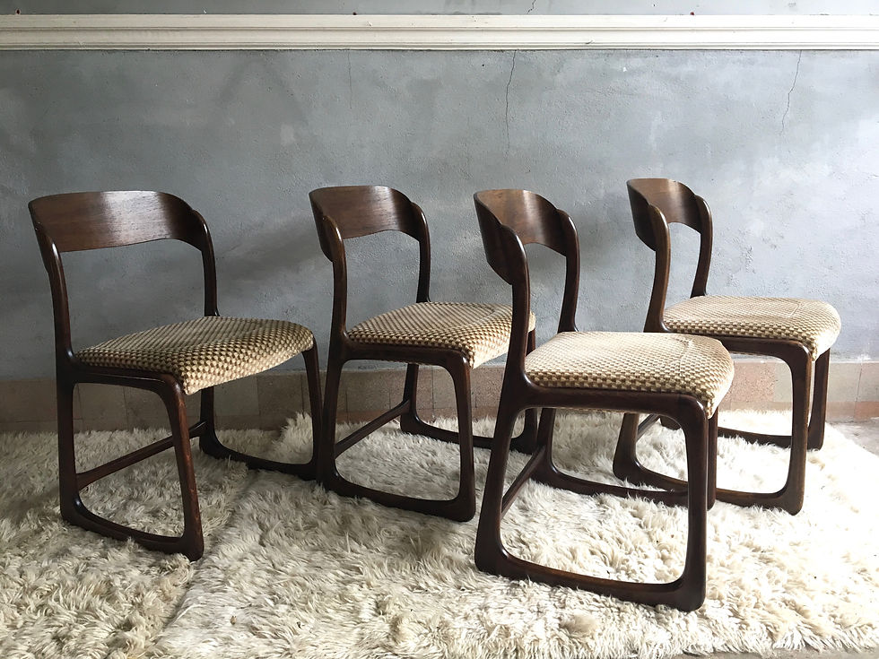 Miniature : Chaises Baumann traineau vintage -  lot de 4