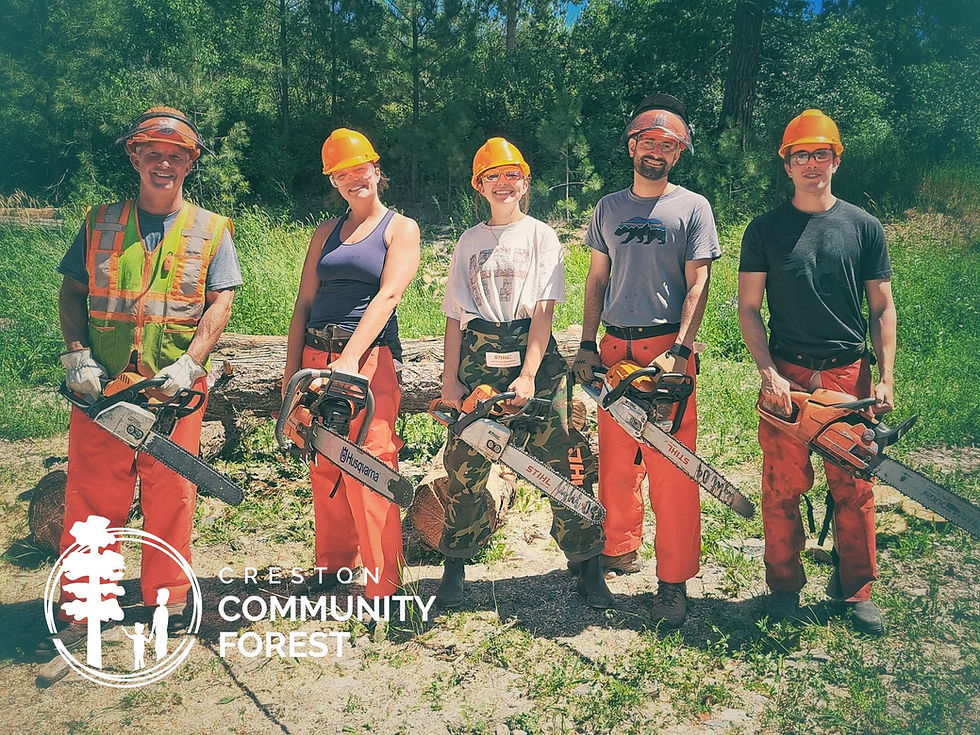 The Creston Community Forest team took part in a full day of chainsaw safety and operational training with Macaulay Forestry.